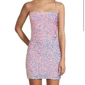 Pink sequins mini dress